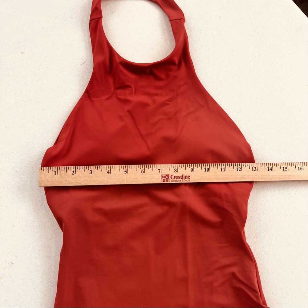 New Andie Swim The Luzon Chili Pepper Red Halter Neck One-Piece Classic Swimsuit - Picture 5 of 11